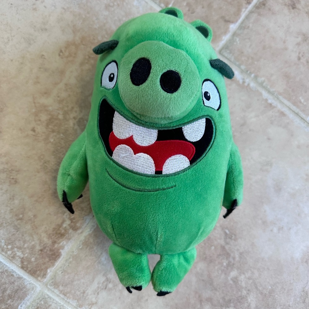 Rare Angry Birds 2016 Commonwealth Green Pig 12" Plush Rovio Stuffed Animal Toy